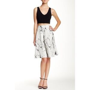 Anthro Everleigh Black/White Marbled Skirt Sz M